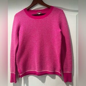 J. Crew Vibrant Pink Crew Neck Sweater 100% Cashmere